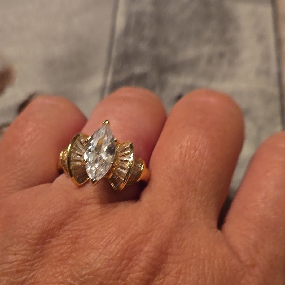 Elegant Gold and Silver Ring.  Costume